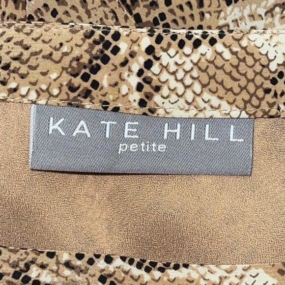Kate Hall Women Animal Print Silk Gored Skirt Size 4 P - Picture 6 of 8